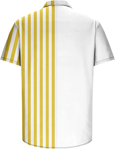 Vista 4 de Muscularfit 4xlt - Camisas para hombre grandes y altas, estilo casual, para campamento cubano, guayabera, de verano, manga corta, cuello de solapa