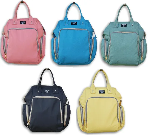 Vista 3 de Mochila grande para cambiar pañales para bebé, Azul