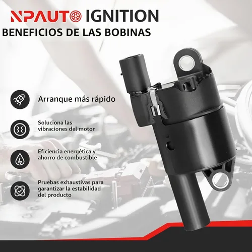 Vista 2 de Paquete de bobinas de encendido redondas compatibles con V8 4.8 5.3 6.0 Chevy Silverado Tahoe Trailblazer Avalanche Express Cadillac Escalade GMC