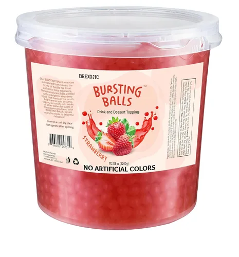 Vista 19 de Perlas Boba de fruta de la pasión, bolas de té explosivas, bebida y cobertura de postre, perlas de tapioca de burbujas de maracuyá para té