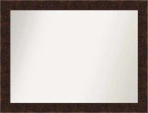 Vista 282 de Amanti Art Espejo de baño de bronce para sobre fregadero, 24 x 24 pulgadas, espejo de tocador cuadrado estrecho de bronce Manhattan, marco de madera