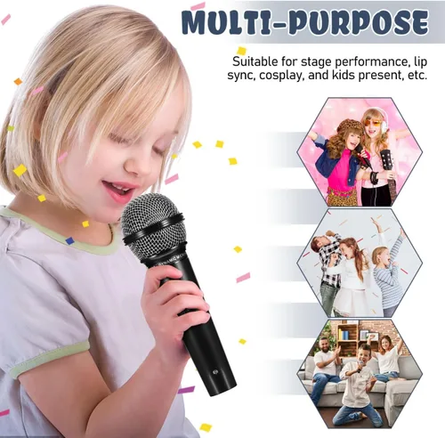 Vista 3 de Toyvian Micrófono para niños: accesorio de micrófono falso de plástico, juguete de micrófono de juego de simulación para niños pequeños - Accesorios