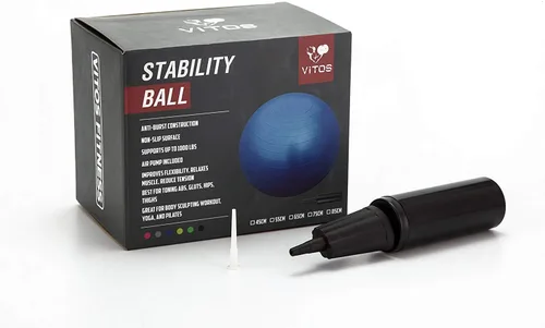 Vista 4 de Vitos Pelota de yoga para ejercicio, pelota de parto para embarazo, equilibrio de estabilidad, entrenamiento de fitness, bomba rápida incluida