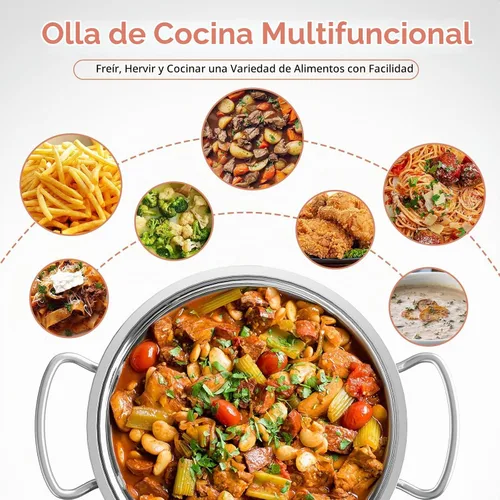 Vista 6 de Freidora profunda de 6L/6.3Qt con cesta, olla de acero inoxidable mejorada