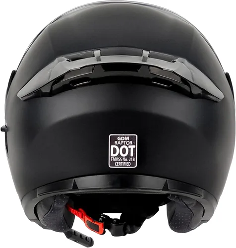 Vista 9 de GDM Raptor Modular Bluetooth Casco de motocicleta abatible, negro mate