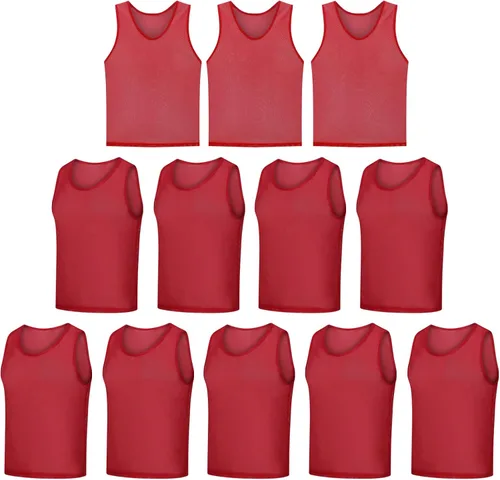 Vista 9 de Paquete de 12 chalecos Scrimmage, camisetas de entrenamiento de equipo/pinnies deportivos/camisetas de práctica/baberos de fútbol con bolsa