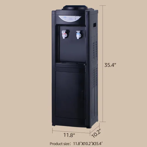 Vista 7 de Dispensador de enfriador de agua de carga superior, agua caliente y fría, capacidad para botellas de 3/5 galones, dispensador de agua con bloqueo