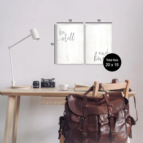 Vista 3 de Stupell Industries Frase inspiradora de caligrafía Be Still And Know, diseño de LUX + Me Designs Stupell Industries 10 x 15 Inches, Easy to Hang