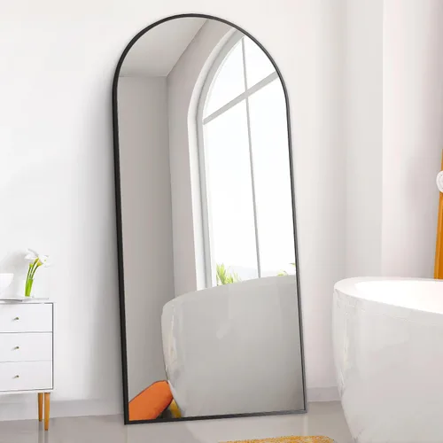 Vista 10 de Dolonm Espejo de longitud completa de 65 x 22 pulgadas, espejo de pie de diseño moderno, espejo de cuerpo completo para sala de estar, dormitorio