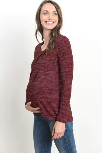 Vista 3 de HELLO MIZ Suéter de maternidad para mujer, fabricado en Estados Unidos