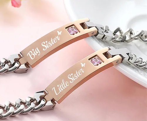 Vista 6 de Regalo para enamorado, para él y ella, pulseras grabadas personalizadas para parejas, para mujeres y hombres, juego a juego, regalo de aniversario