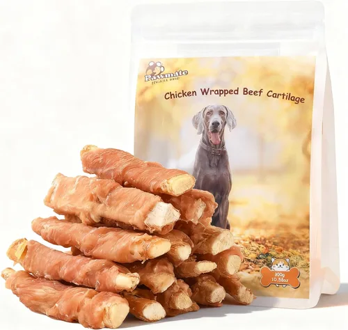 Vista 10 de Pawmate Dog Treats - Rebanadas de plátano envueltas en pollo con 1% de taurina, aperitivos de entrenamiento saludables ricos en fibra natural