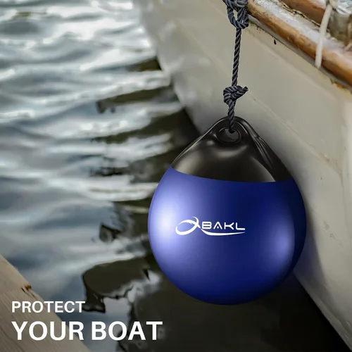 Vista 5 de Pair of Vinyl Boat Buoy Balls, 9.8 x 12.2 Inches Round Boat fenders Ball for Boat Mooring Buoys, Anchor Float Buoy and Mooring Fender