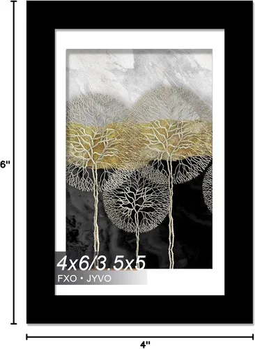 Vista 8 de Fxojyvo Marco de Fotos de 4x6, Muestra Foto de 3.5x5 con Paspartú o 4 x 6 Sin Paspartú, Liviano y de Alta Transparencia Marco de 4 por 6 para Pared