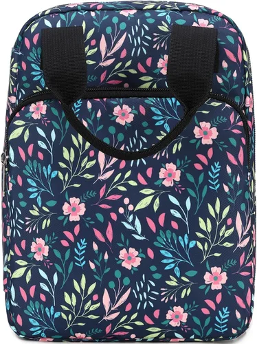 Vista 9 de DSIUE Funda para la Biblia para niños, funda de pana para llevar la Biblia, soporte para libros, bolsa con asa y bolsillos, diseño floral de retazos