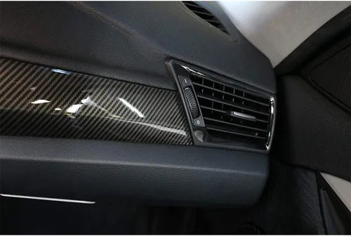 Vista 5 de YIWANG Cubierta de panel de decoración de consola central de coche estilo fibra de carbono para BMW X1 E84 2010-2015 conducción izquierda accesorios