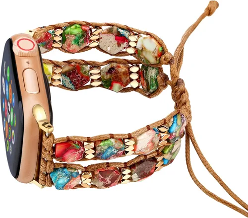 Vista 6 de Pulsera bohemia con cuentas compatible con Apple Watch Band de 1.496 in, 1.575 in, 1.614 in, 1.654 in, 1.732 in, 1.772 in, 1.811 in y 1.929 in
