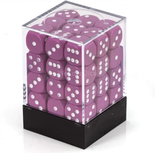 Vista 2 de DND - Juego de dados Chessex D&D de 0.472 pulgadas, opacos, color morado claro y blanco, juego de dados poliédricos de plástico para Calabozos