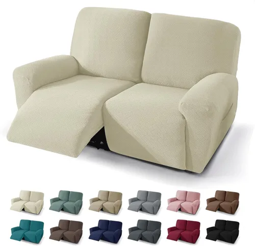 Vista 52 de JIVINER Fundas reclinables de gran tamaño de 3 piezas para sillón reclinable grande con bolsillos, tela jacquard elástica Lazy Boy funda para sofá