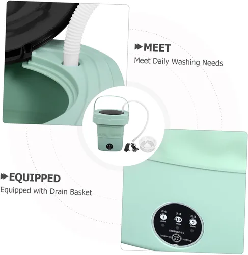 Vista 9 de KOMBIUDA Mini lavadora portátil para el hogar dormitorio uso eficiente función ahorro de espacio cubo lavadora