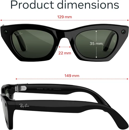 Vista 5 de Meta Ray-Ban (Gen 3) Zena Negro brillante/verde grafito