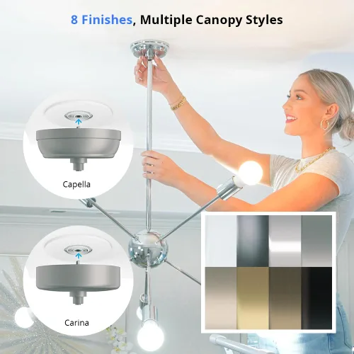 Vista 4 de SkyX SkyPlug - Base de iluminación estándar Plug & Play, acabado de latón desgastado Carina