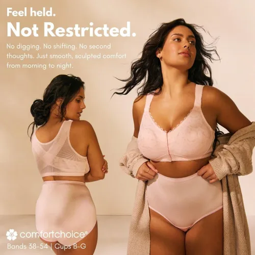 Vista 5 de Comfort Choice Sujetador de postura sin aros con cierre frontal de talla grande para mujer Negro