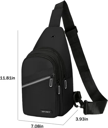 Vista 2 de Crossbody Sling Bag, Waterproof Sling Backpack Bag with USB Charging Port, Small Sling Crossbody Chest Shoulder Bag