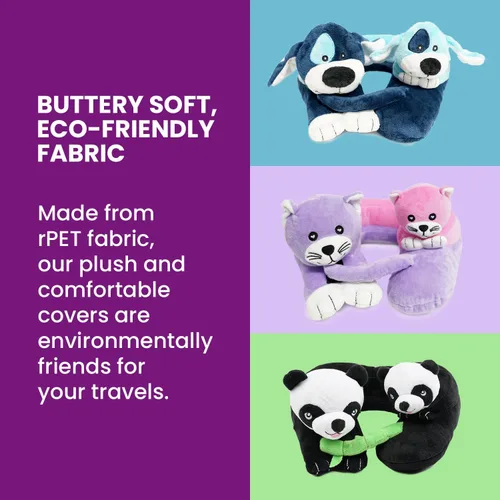 Vista 6 de Cabeau Almohada de viaje en avión para niños – Evolución para niños – Apoyo para el cuello para dormir en aviones, trenes y coches – Adorable