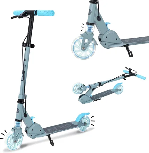Vista 9 de AERO MOBILITY Two-Wheel Kick Scooter for Kids 5-8 with Dynamic RGB Lights Púrpura/Rosado