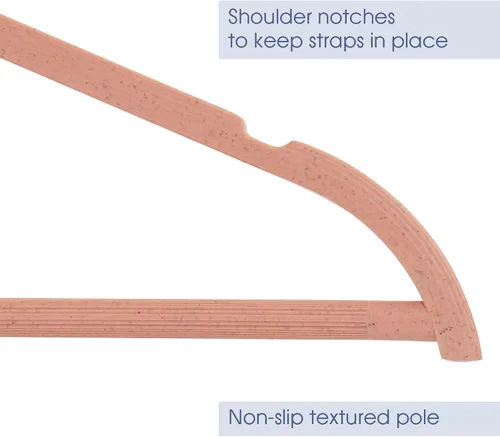 Vista 7 de Elama Home 20 piezas Perchas biodegradables en rosa (ELH-20)