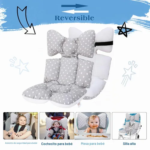 Vista 2 de Forro de asiento de bebé para cochecito, suave y transpirable, cojín universal de malla de aire 3D de algodón para cochecito de bebé