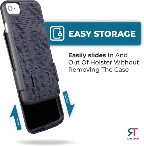 Vista 4 de Funda diseñada para iPhone SE (2020) con funda de clip para cinturón