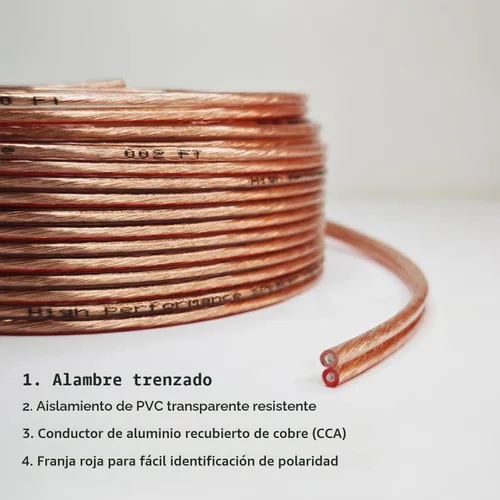 Vista 2 de Bobina de cable de altavoz de aluminio revestido de cobre (CCA) (14AWG, 100FT)