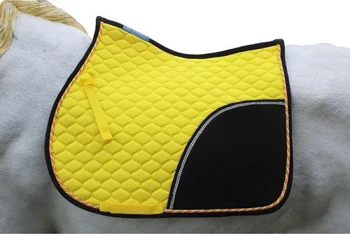Vista 5 de CHALLENGER Caballo Inglés Saddle Pad All Purpose Algodón Acolchado Trail Sillín Amarillo 72133