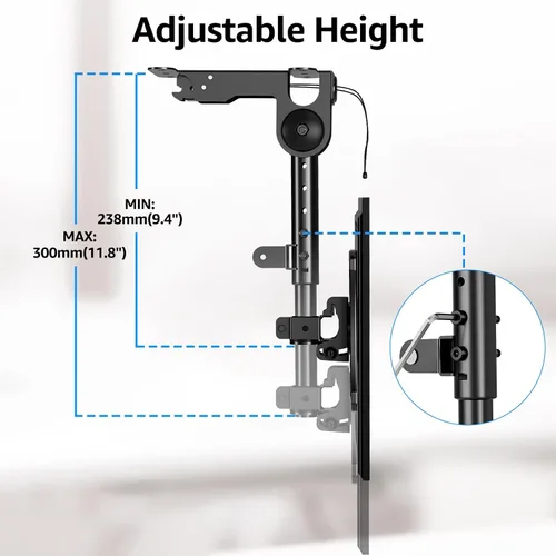 Vista 6 de MOUNTUP - Soporte plegable para debajo del gabinete de TV - Soporte de TV abatible y giratorio, se adapta a pantallas LCD de 13-32" hasta 22 libras