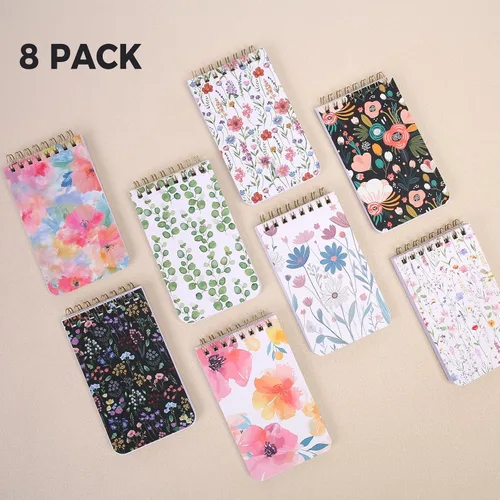 Vista 6 de SKYDUE Small Notebooks，Pocket Notepads with Aesthetic Covers, Mini Spiral Notebook with Lined Pages Nursing School Essentials, Set Of 8