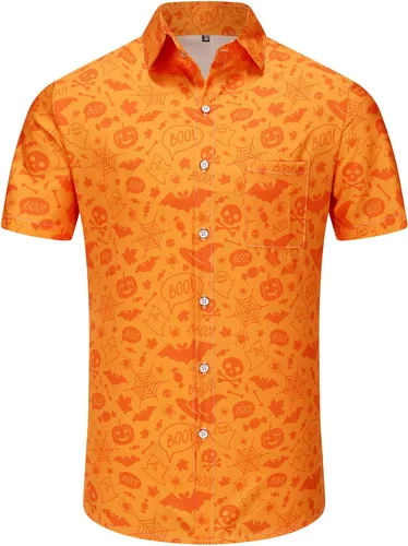 Vista 22 de KYKU - Camisa hawaiana funky para hombre, ropa tropical para vacaciones en Palm Beach