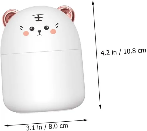 Vista 2 de Toyvian Mini humidificador de tigre de dibujos animados USB portátil de oficina con luz nocturna compacta silenciosa ultrasónica humectante de aire