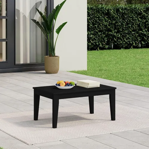 Vista 2 de WestinTrends Malibu - Mesa de centro rectangular de polietileno de alta densidad para exteriores, color negro