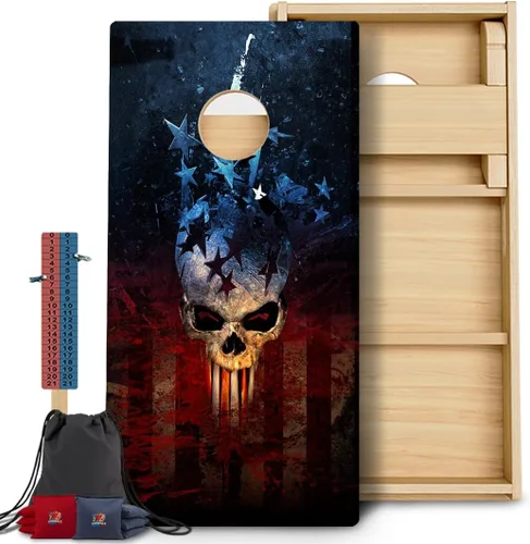 Vista 53 de CornholeGamesUSA Pro - Juego de tablas de Cornhole Fabricado en Estados Unidos Abedul báltico 3/4 Sin rebote Patas triples gruesas Dos 1