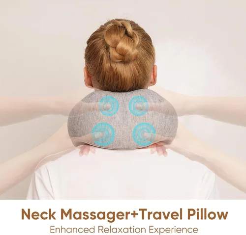 Vista 4 de Howdy Shiatsu Masajeador de cuello con calefacción [2026 actualizado], almohada térmica inalámbrica para aliviar el dolor, amasamiento de tejido