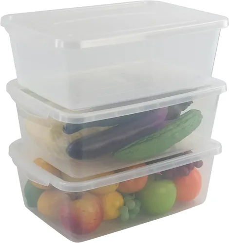 Vista 10 de Pekky Contenedor de almacenamiento transparente de 6.5 cuartos de galón, caja de plástico con tapa, 4 paquetes