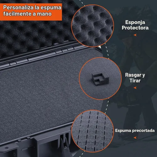 Vista 2 de Lykus HC-3910 Estuche rígido impermeable con espuma, tamaño interno 14.76