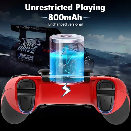 Vista 7 de TECHPEIN Wireless Controller Compatible with PS4ProSlimPC, Game Remote for Playstation 4 Controller with Enhanced Precision JoystickTurboDouble