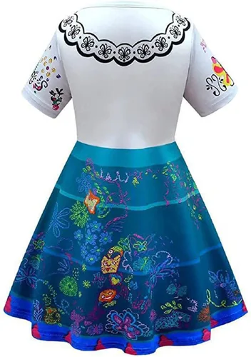 Vista 2 de Newland Disfraz de Mirabel para niñas, ropa Mirabel con bolsa, traje de gafas para niños