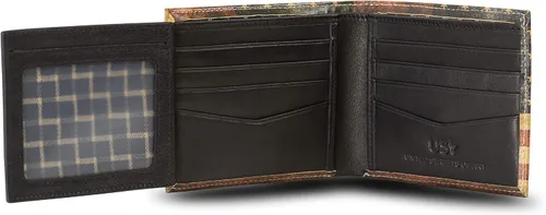 Vista 5 de Billetera para hombre con 2 ventanas de identificación, diseño duradero y gráficos
