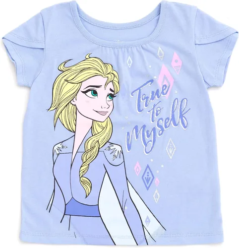 Vista 4 de Disney Princess Moana Frozen - Conjunto de 3 piezas de camiseta de tul con falda de malla y coletero para niñas pequeñas y grandes