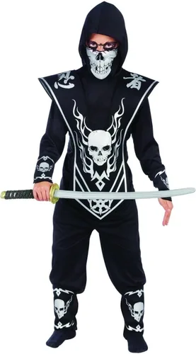 Vista 2 de Disfraz Lord Ninja Skull, Fun World, S (4-6), Negro