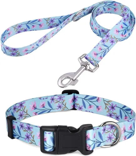 Vista 35 de Mihqy - Collar de perro, patrones geométricos florales, tribales, bohemios, collar de estilo étnico, suave y ajustable, para perros pequeños